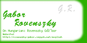 gabor rovenszky business card